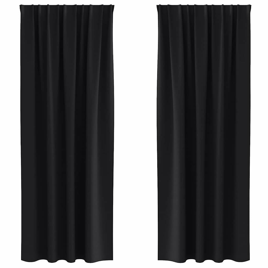 Tende oscuranti VidaXL con anelli 2 pezzi nere 245 x 140 cm