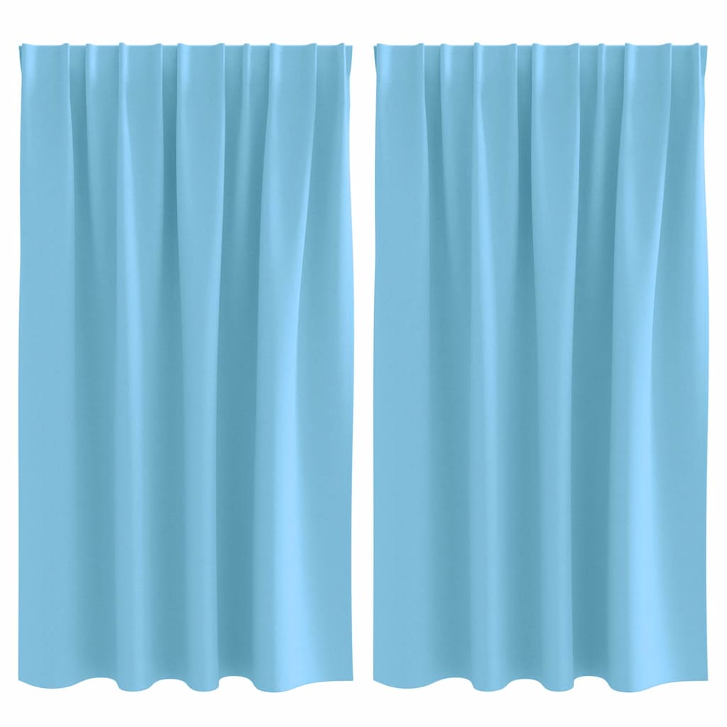 Tende oscuranti con anelli Vidaxl 2 pz azzurro 140 x 140 cm