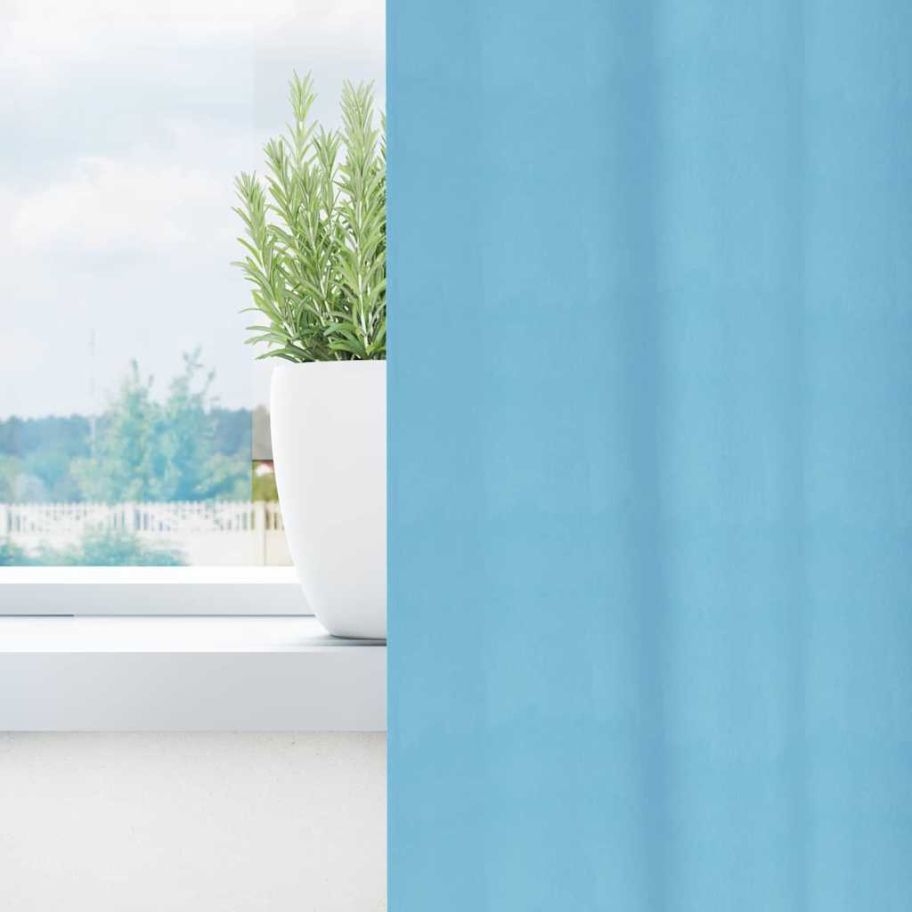 Tende oscuranti con anelli Vidaxl 2 pz azzurro 260 x 140 cm