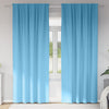 Vidaxl cortinas opacas con anillas 2 piezas azul claro 260 x 140 cm
