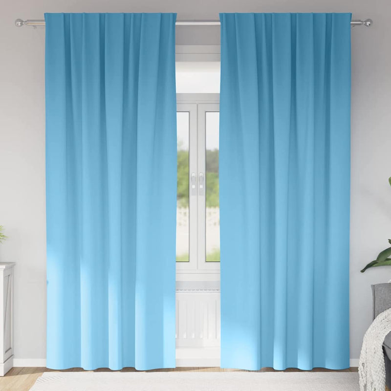Vidaxl zwart-out gordijnen met ringen 2 pcs lichtblauw 260 x 140 cm