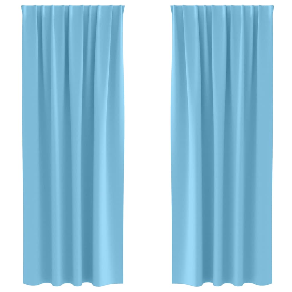 Tende oscuranti con anelli Vidaxl 2 pz azzurro 260 x 140 cm