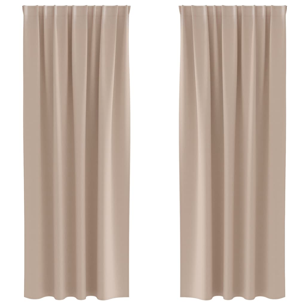 Vidaxxl cortinas opacas con anillas 2 piezas gris topo 225 x 140 cm
