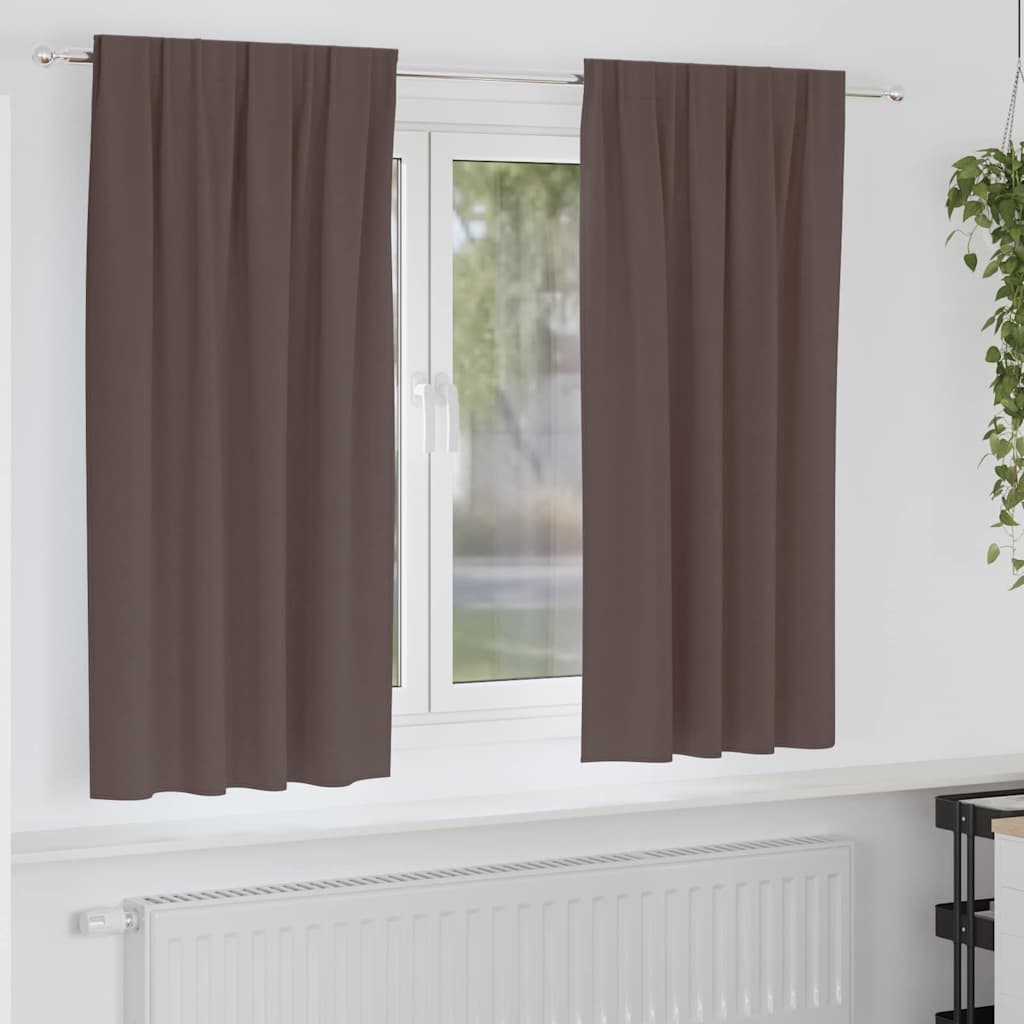 Tende oscuranti Vidaxl con anelli 2 pezzi marrone scuro 175 x 140 cm