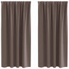 Vidaxl zwart-out gordijnen met ringen 2 pcs donkerbruin 175 x 140 cm