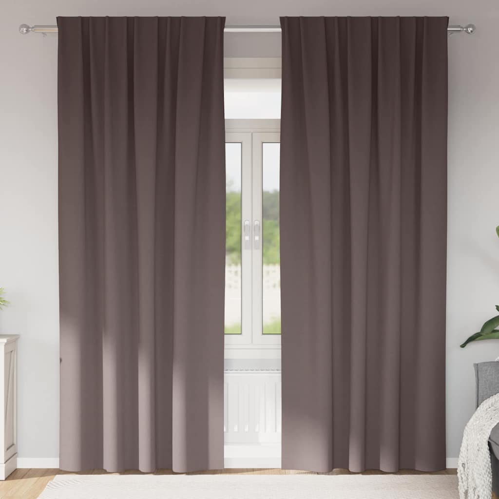 Tende oscuranti Vidaxl con anelli 2 pezzi marrone scuro 225 x 140 cm