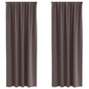 Vidaxl zwart-out gordijnen met ringen 2 pcs donkerbruin 225 x 140 cm