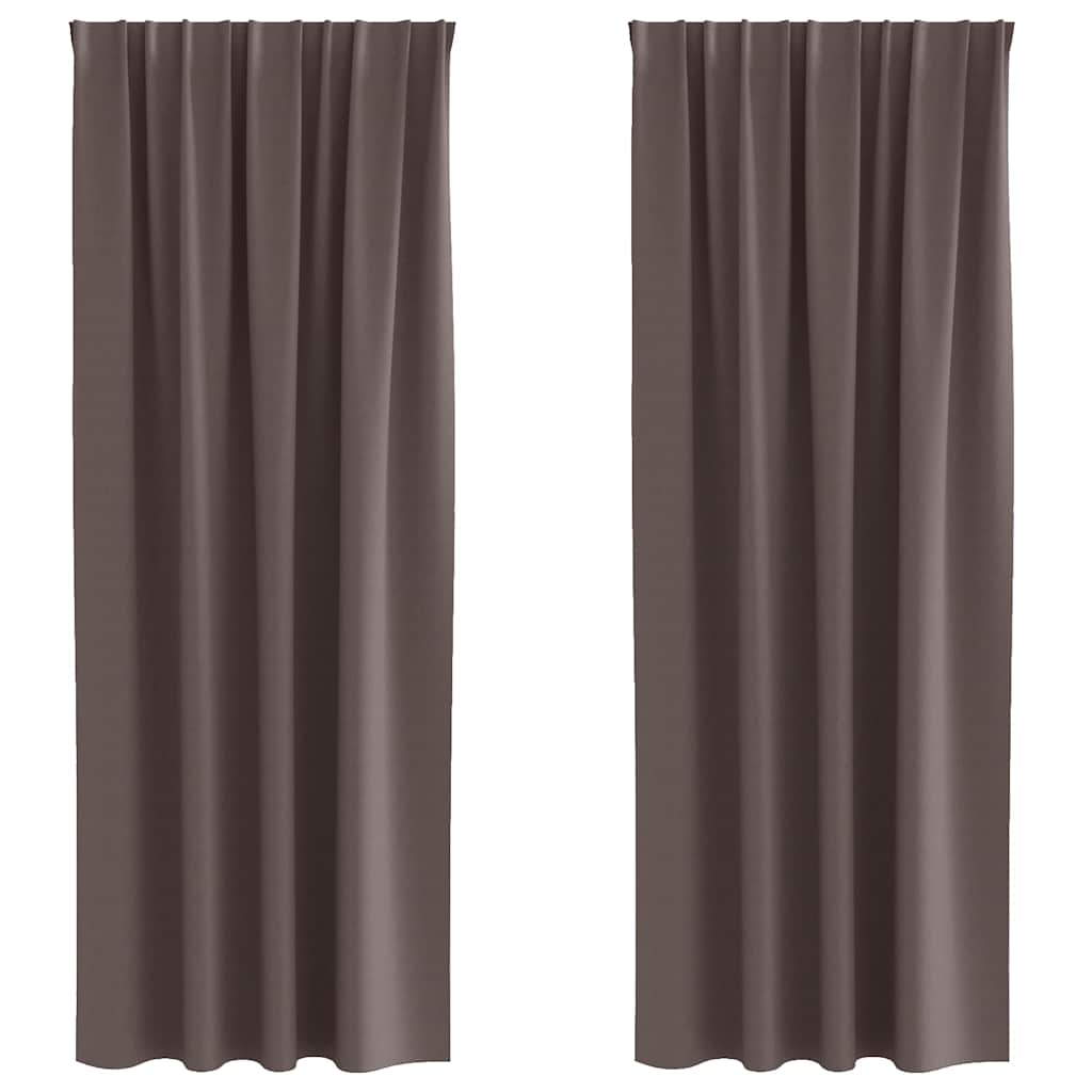Tende oscuranti Vidaxl con anelli 2 pezzi marrone scuro 245 x 140 cm