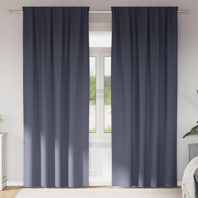 Vidaxl zwart-out gordijnen met ringen 2 pcs antraciet 245 x 140 cm