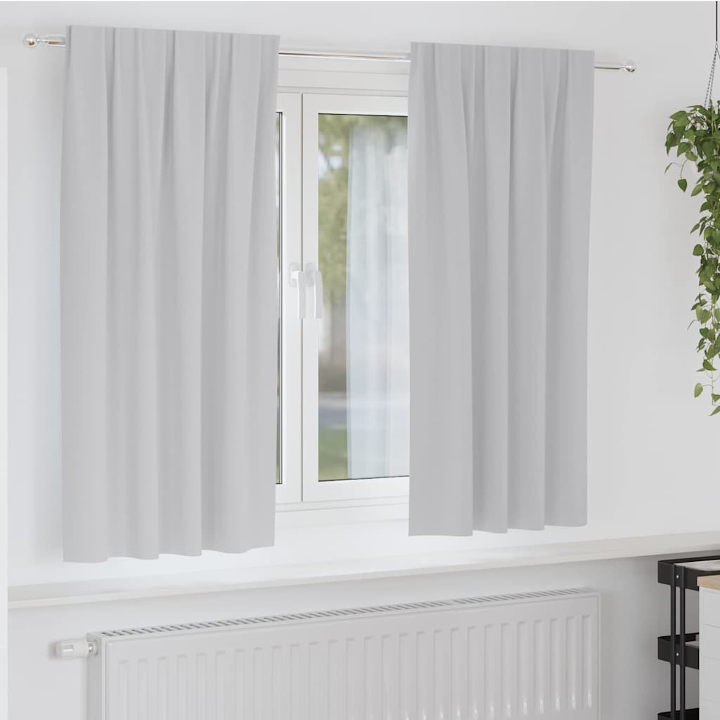 Vidaxxl cortinas opacas con anillas 2 piezas gris claro 175 x 140 cm