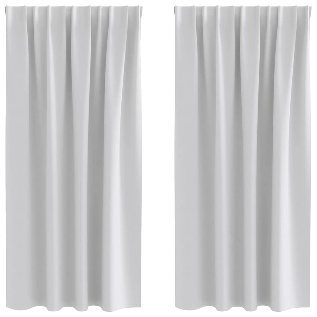 Vidaxxl cortinas opacas con anillas 2 piezas gris claro 175 x 140 cm