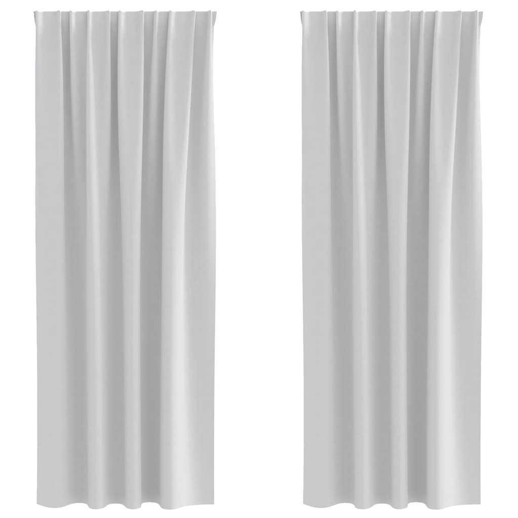 Vidaxl cortinas opacas con anillas 2 piezas gris pálido 225 x 140 cm