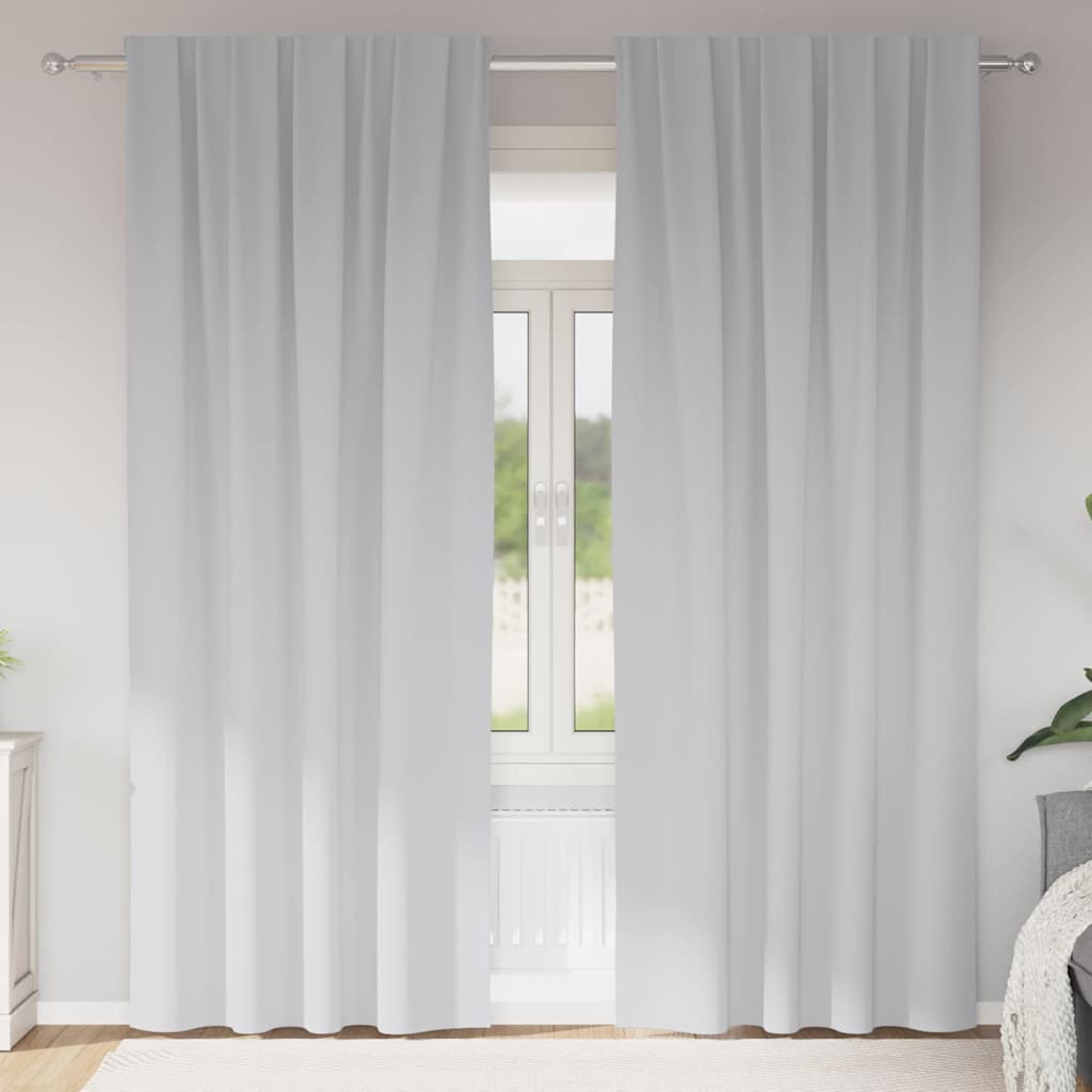 Tende oscuranti Vidaxl con anelli 2 pz grigio chiaro 245 x 140 cm