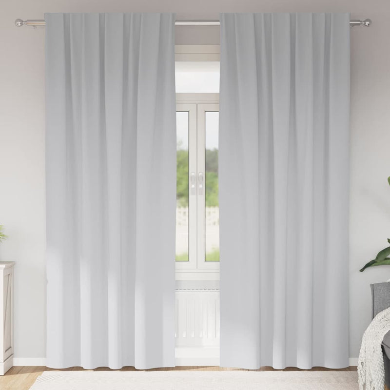 Vidaxl zwart-out gordijnen met ringen 2 pcs bleekgrijs 260 x 140 cm