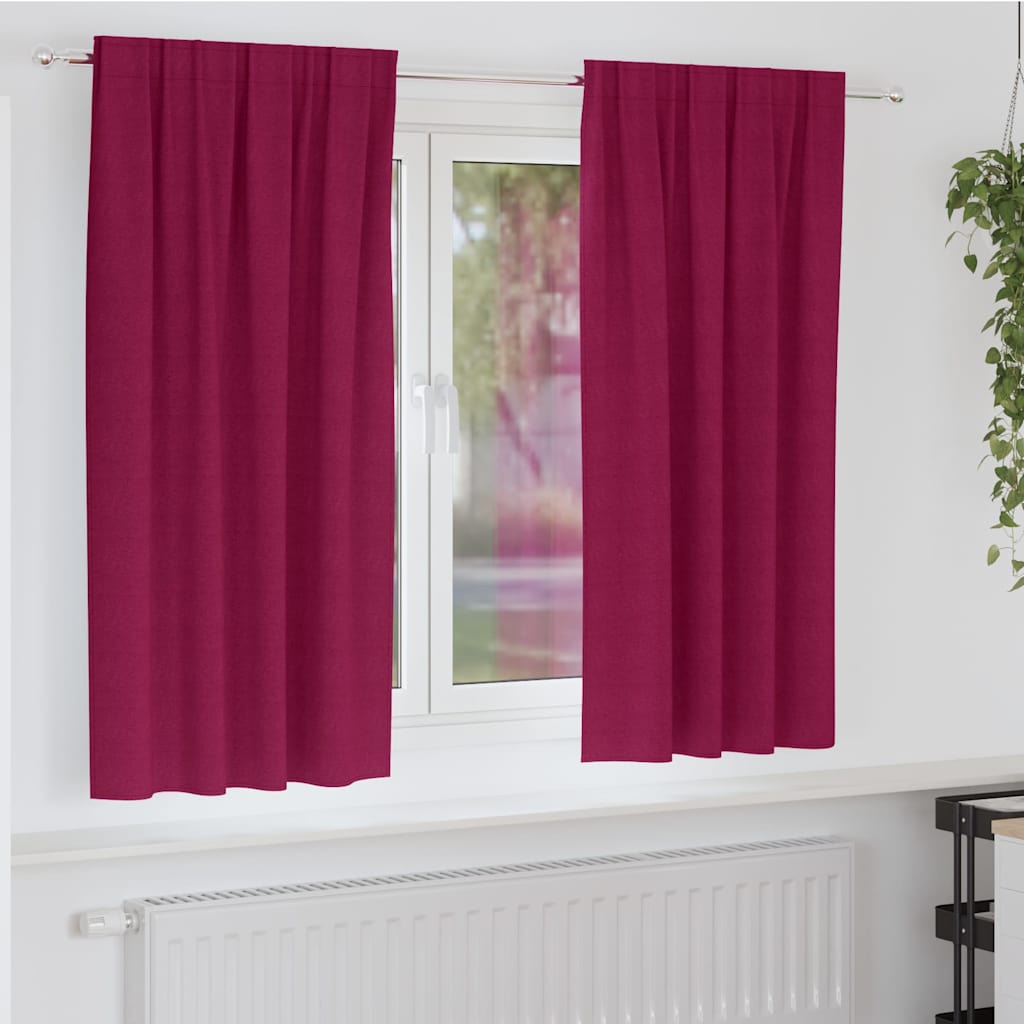 Tende oscuranti VidaXL con anelli 2 pezzi rosso vino 175 x 140 cm