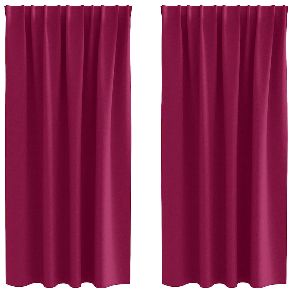Tende oscuranti VidaXL con anelli 2 pezzi rosso vino 175 x 140 cm
