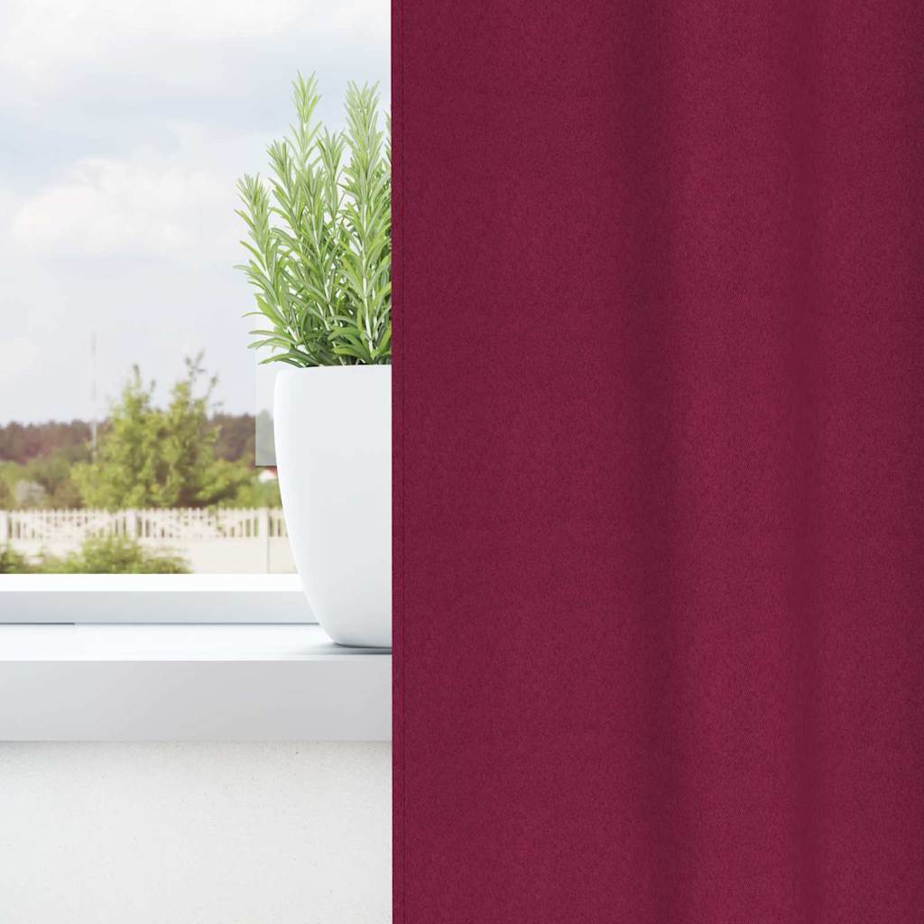 Tende oscuranti VidaXL con anelli 2 pezzi rosso vino 245 x 140 cm