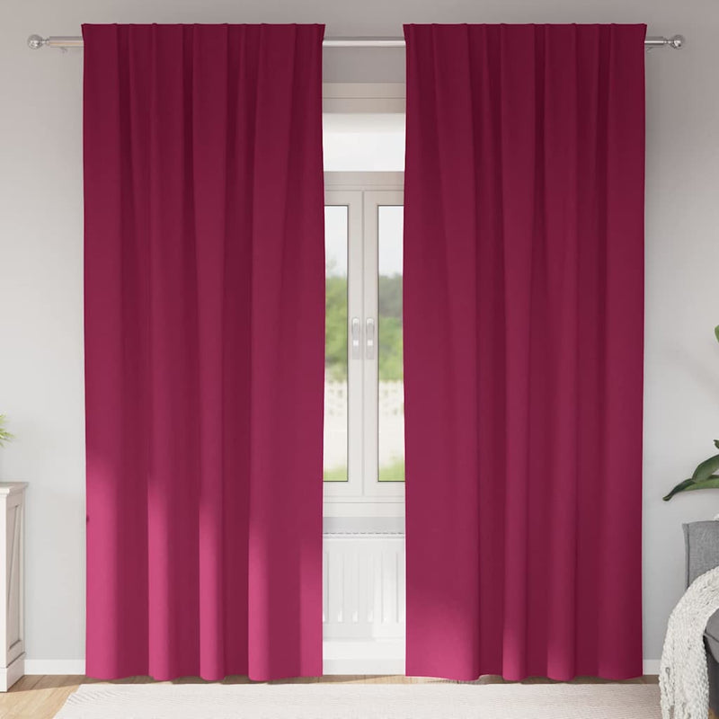 Tende oscuranti VidaXL con anelli 2 pezzi rosso vino 260 x 140 cm