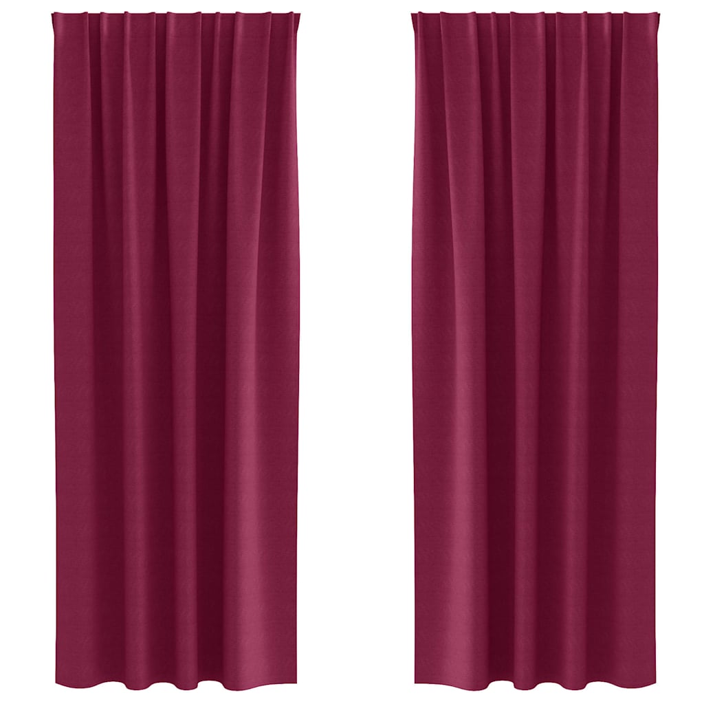 Tende oscuranti VidaXL con anelli 2 pezzi rosso vino 260 x 140 cm