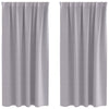 Vidaxl zwart-out gordijnen met ringen 2 pcs metaalgrijs 175 x 140 cm