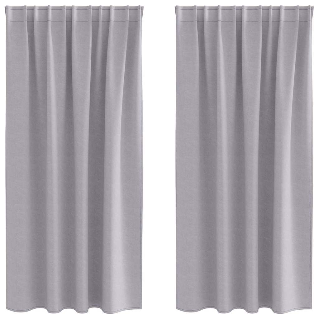 Vidaxl zwart-out gordijnen met ringen 2 pcs metaalgrijs 175 x 140 cm