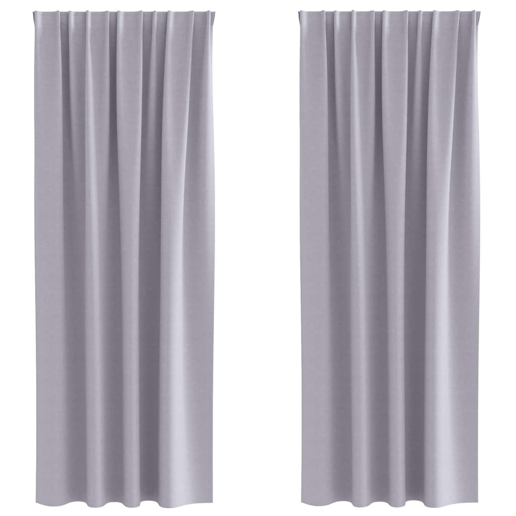 Vidaxl zwart-out gordijnen met ringen 2 pcs metaalgrijs 245 x 140 cm