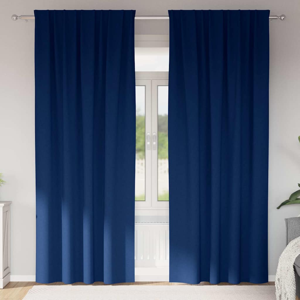 Tende oscuranti Vidaxl con anelli 2 pz blu scuro 225 x 140 cm