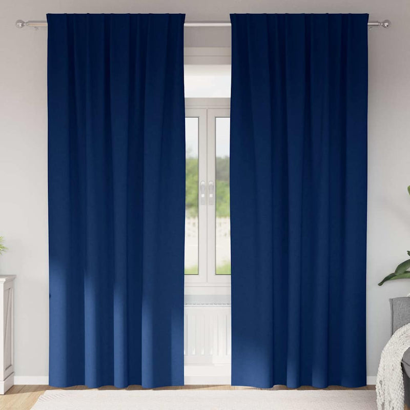 Vidaxl zwart-out gordijnen met ringen 2 pcs donkerblauw 260 x 140 cm