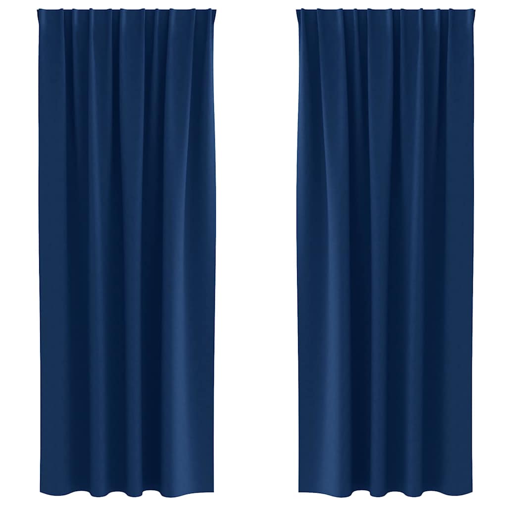 Tende oscuranti Vidaxl con anelli 2 pezzi blu scuro 260 x 140 cm