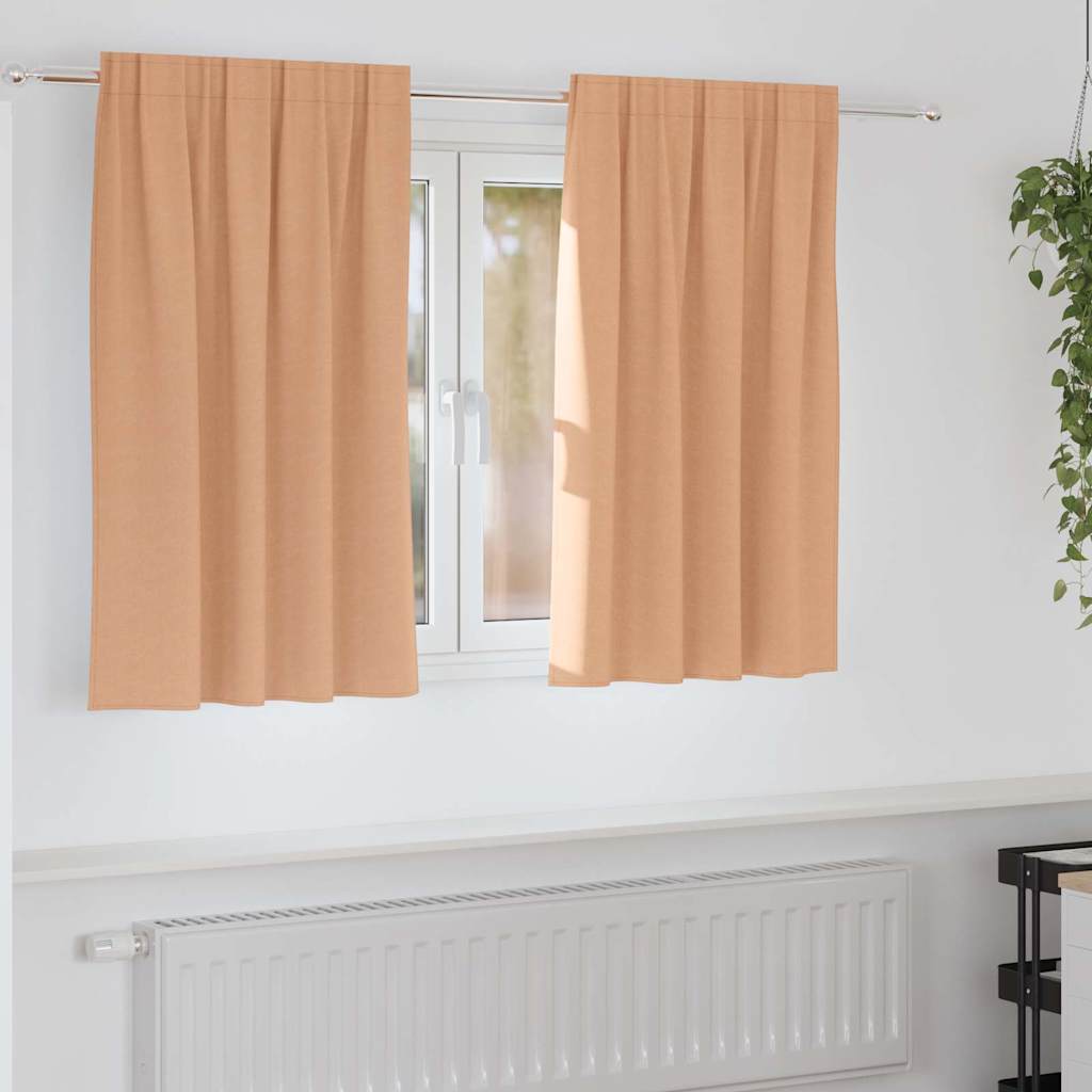 Tende oscuranti Vidaxl con anelli 2 pezzi marrone chiaro 140 x 140 cm