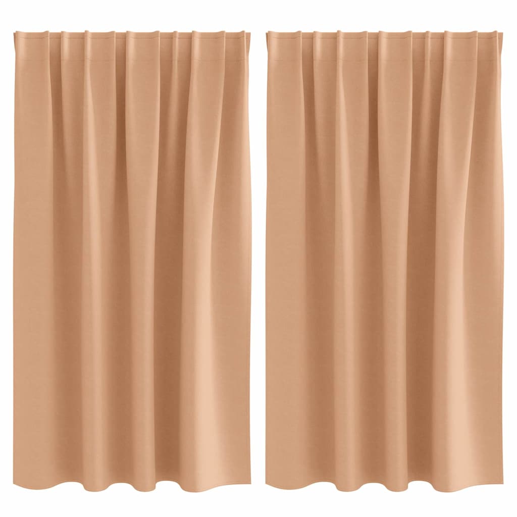 Tende oscuranti Vidaxl con anelli 2 pezzi marrone chiaro 140 x 140 cm