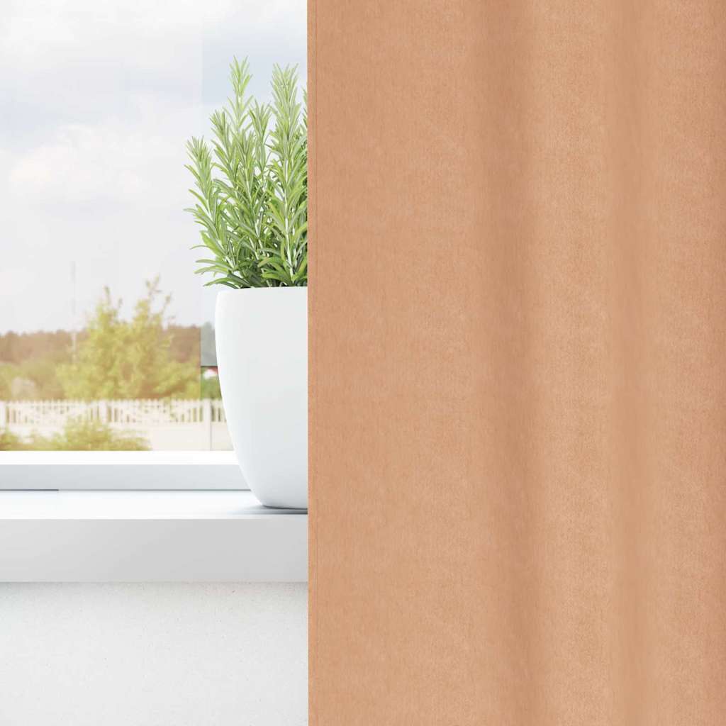 Tende oscuranti Vidaxl con anelli 2 pezzi marrone chiaro 245 x 140 cm