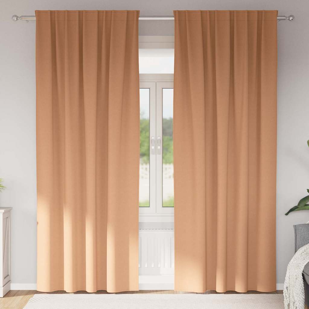 Tende oscuranti Vidaxl con anelli 2 pezzi marrone chiaro 245 x 140 cm