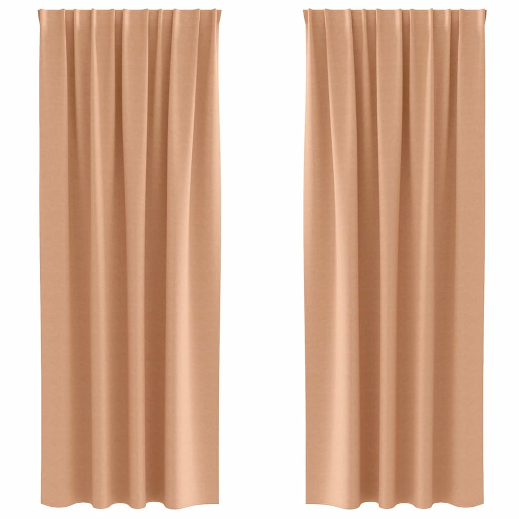 Tende oscuranti Vidaxl con anelli 2 pezzi marrone chiaro 260 x 140 cm