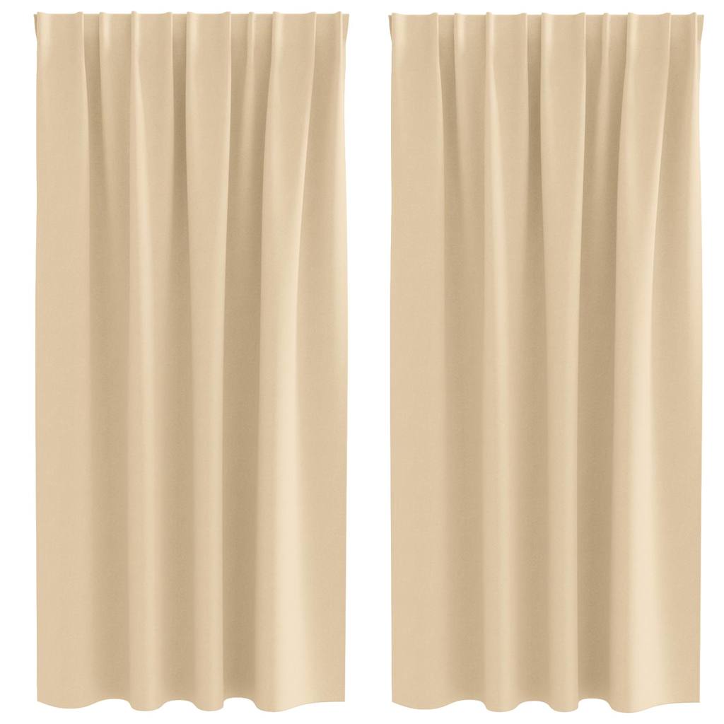 Tende oscuranti Vidaxxl con anelli 2 pezzi crema 175 x 140 cm