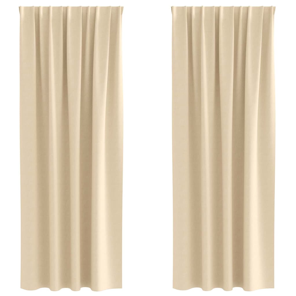 VidaXL black-out curtains with rings 2 pcs cream 225 x 140 cm