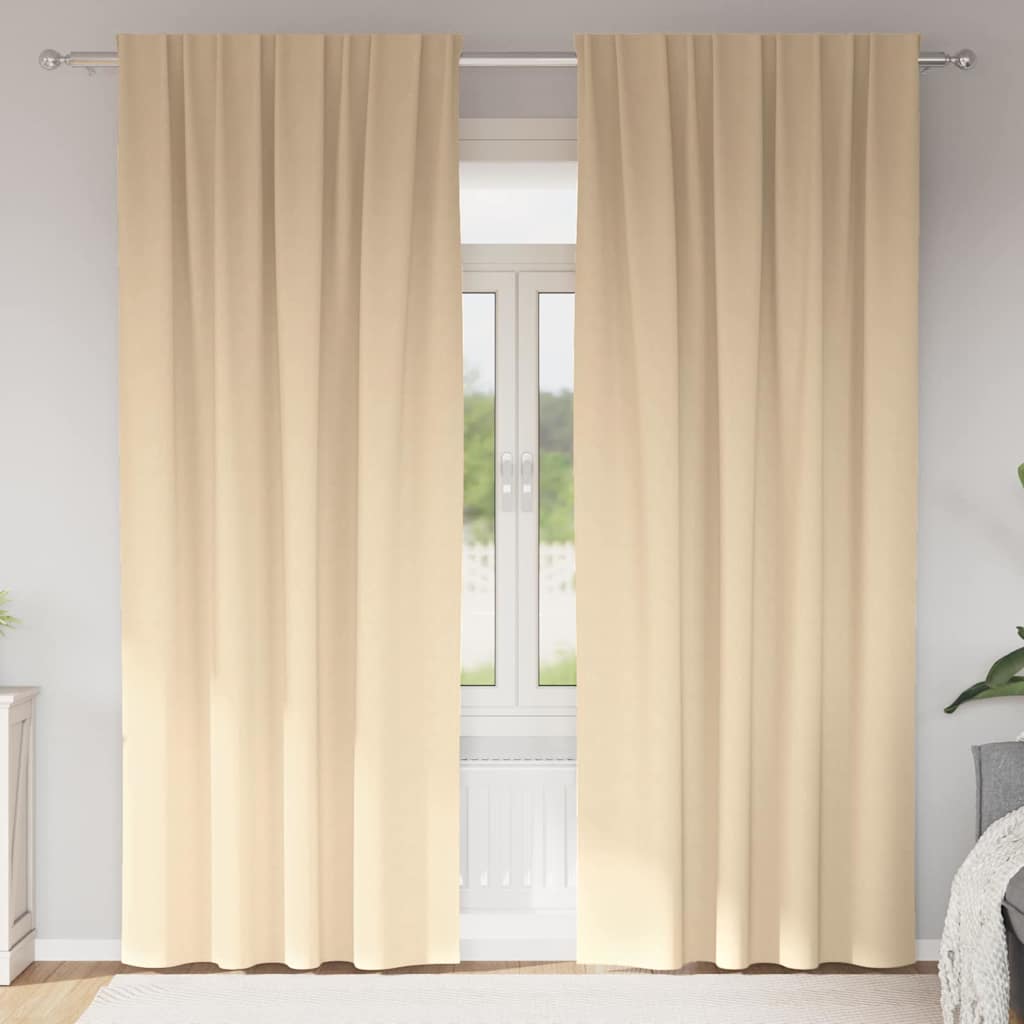 VidaXL cortinas opacas con anillas 2 uds crema 245 x 140 cm