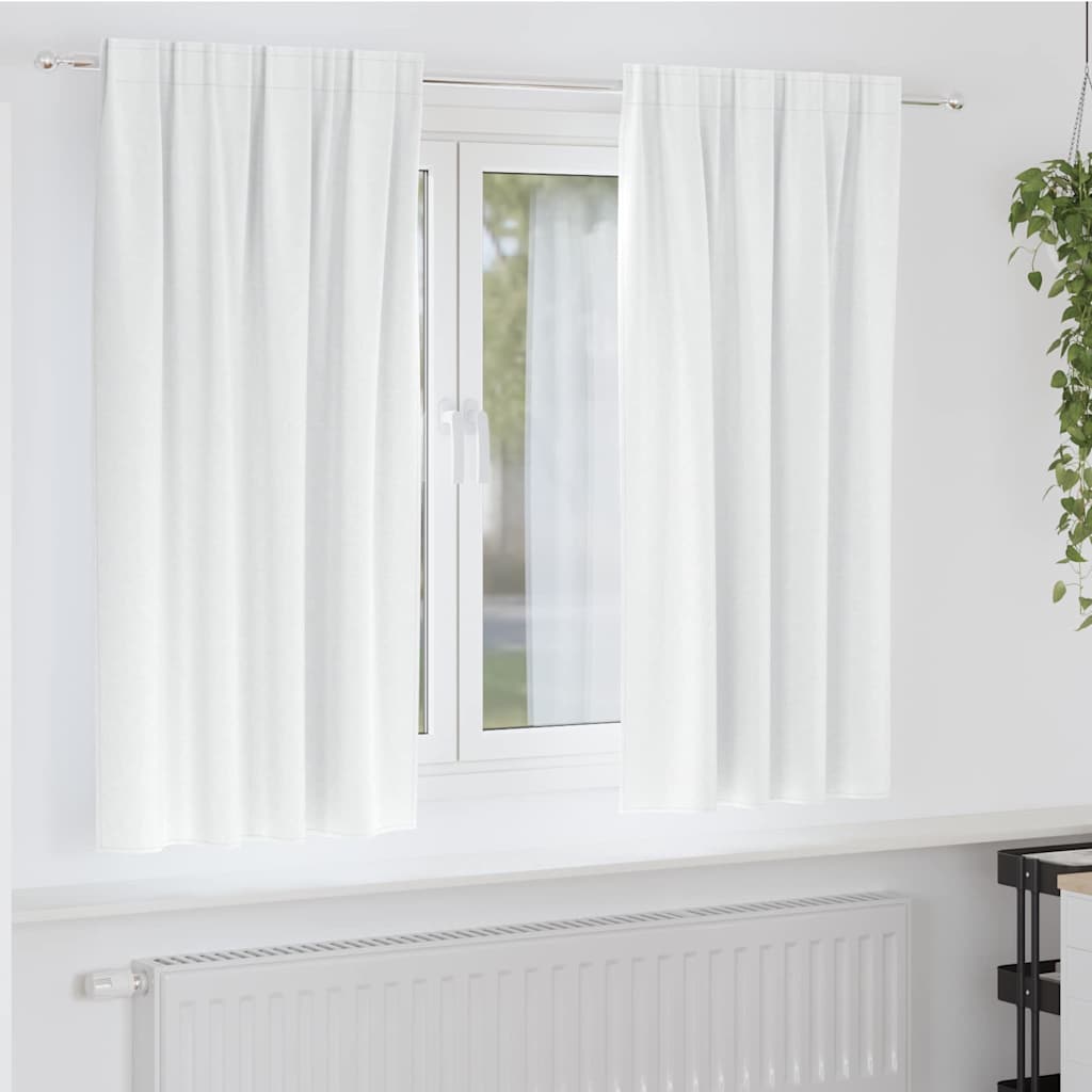 Vidaxl zwart-out gordijnen met ringen 2 pcs helder wit 175 x 140 cm