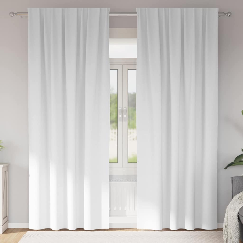 Vidaxl zwart-out gordijnen met ringen 2 pcs puur wit 245 x 140 cm