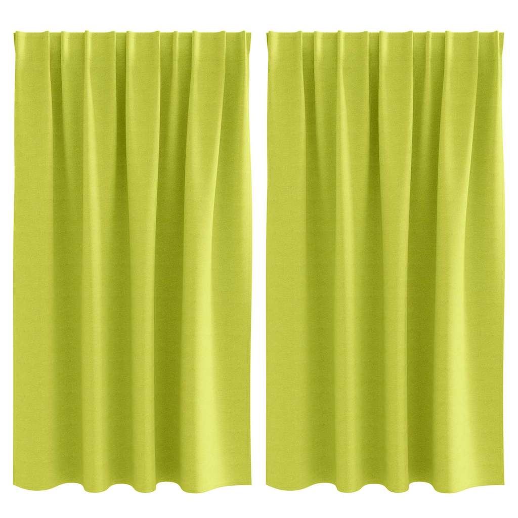 Tende oscuranti VidaXL con anelli 2 pz verdi 140 x 140 cm