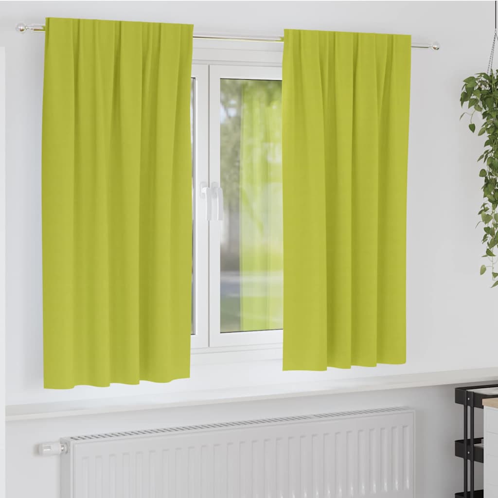 VidaXL cortinas opacas con anillas 2 unidades verde 175 x 140 cm