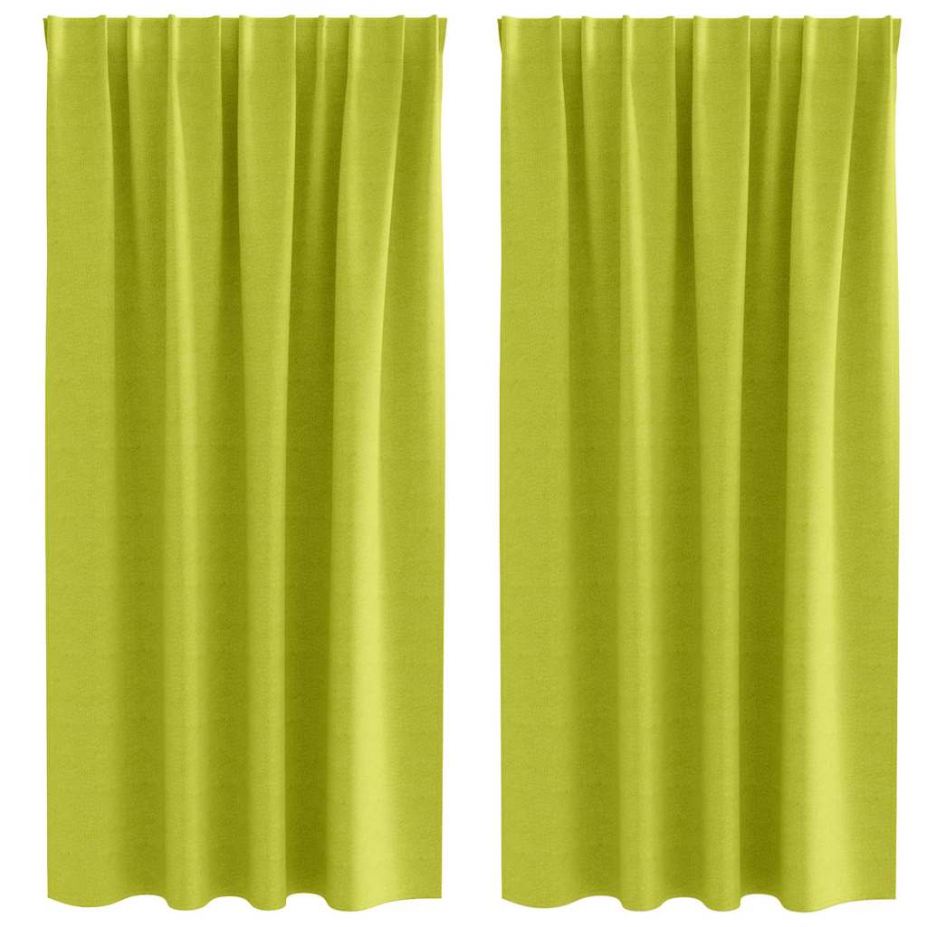 VidaXL cortinas opacas con anillas 2 unidades verde 175 x 140 cm