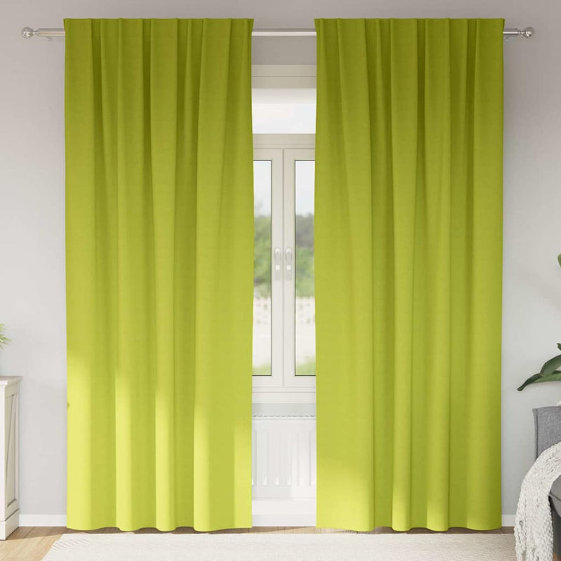 Vidaxl zwart-out gordijnen met ringen 2 pcs groen 225 x 140 cm
