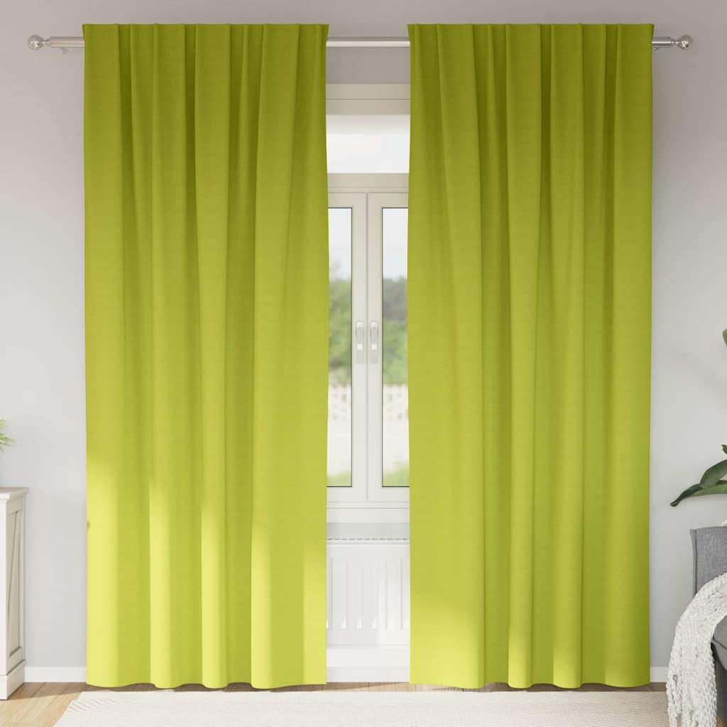 VidaXL cortinas opacas con anillas 2 unidades verde 260 x 140 cm