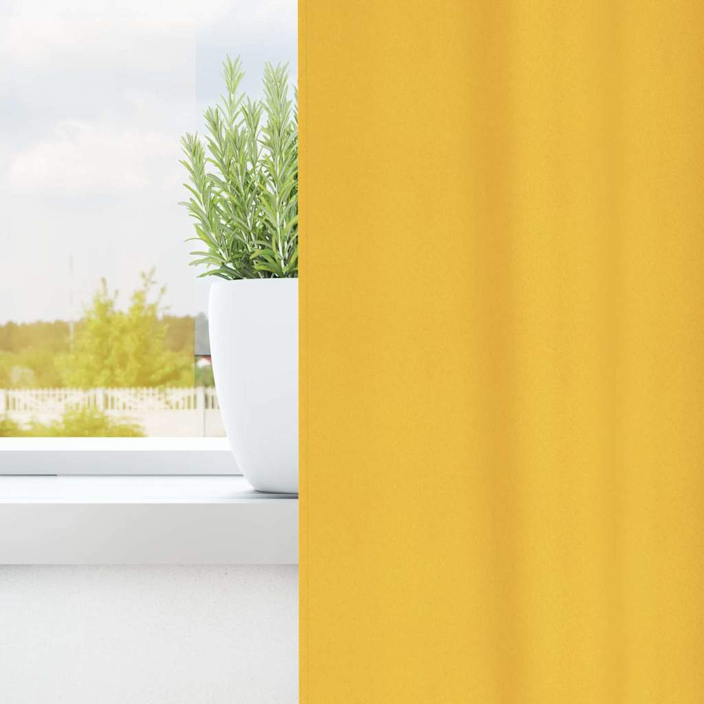 Vidaxl tende oscuranti con anelli 2 pz giallo senape 225 x 140 cm