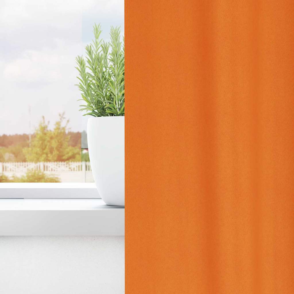 Vidaxxl black-out curtains with rings 2 pcs bright orange 225 x 140 cm