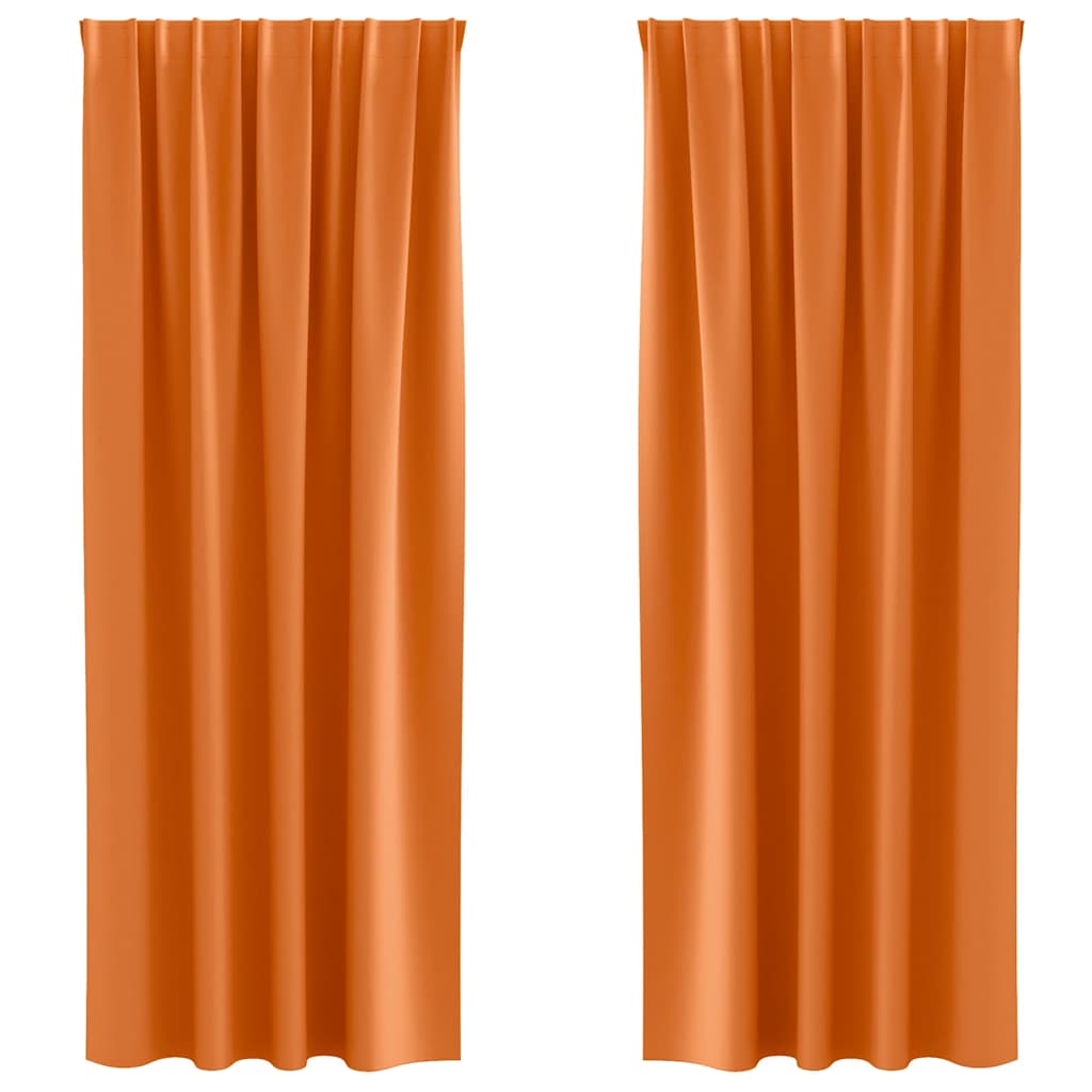 Vidaxxl black-out curtains with rings 2 pcs bright orange 225 x 140 cm