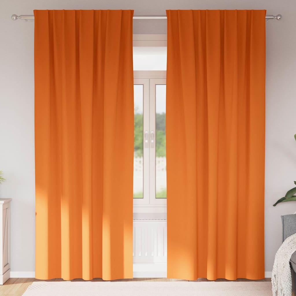 Tende oscuranti VidaXL con anelli 2 pezzi arancione brillante 245 x 140 cm
