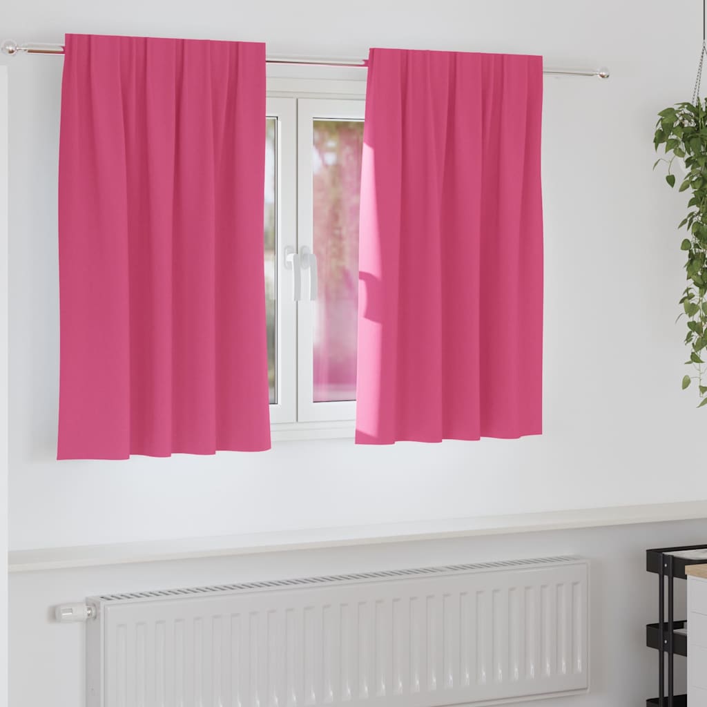 Tende oscuranti Vidaxl con anelli 2 pz rosa acceso 140 x 140 cm