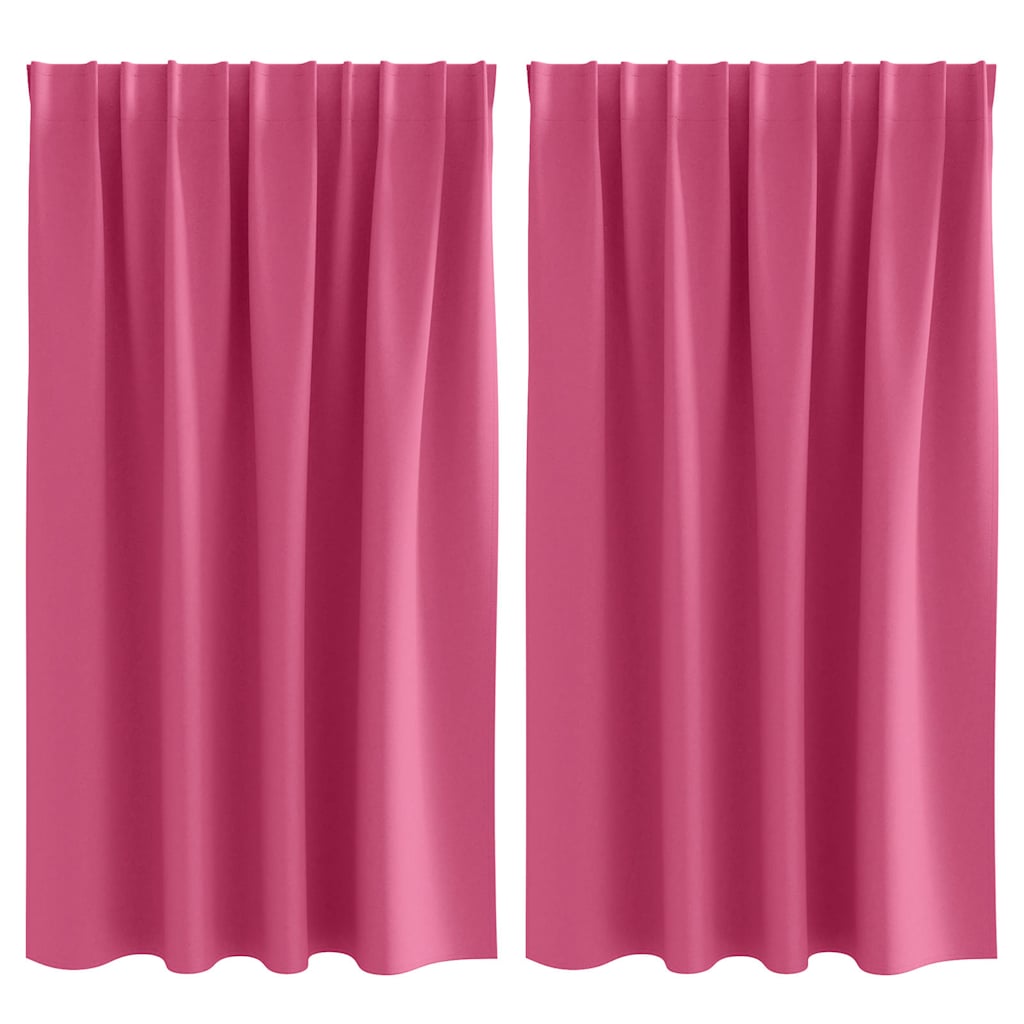 Tende oscuranti Vidaxl con anelli 2 pz rosa acceso 140 x 140 cm